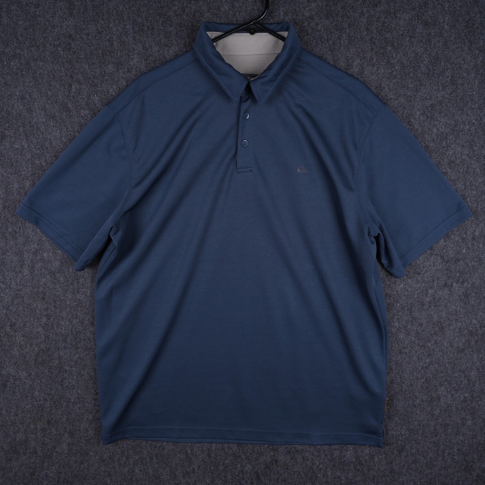 Quiksilver Waterman Collection Polo Shirt Men XXL Navy Blue Excellent Textured